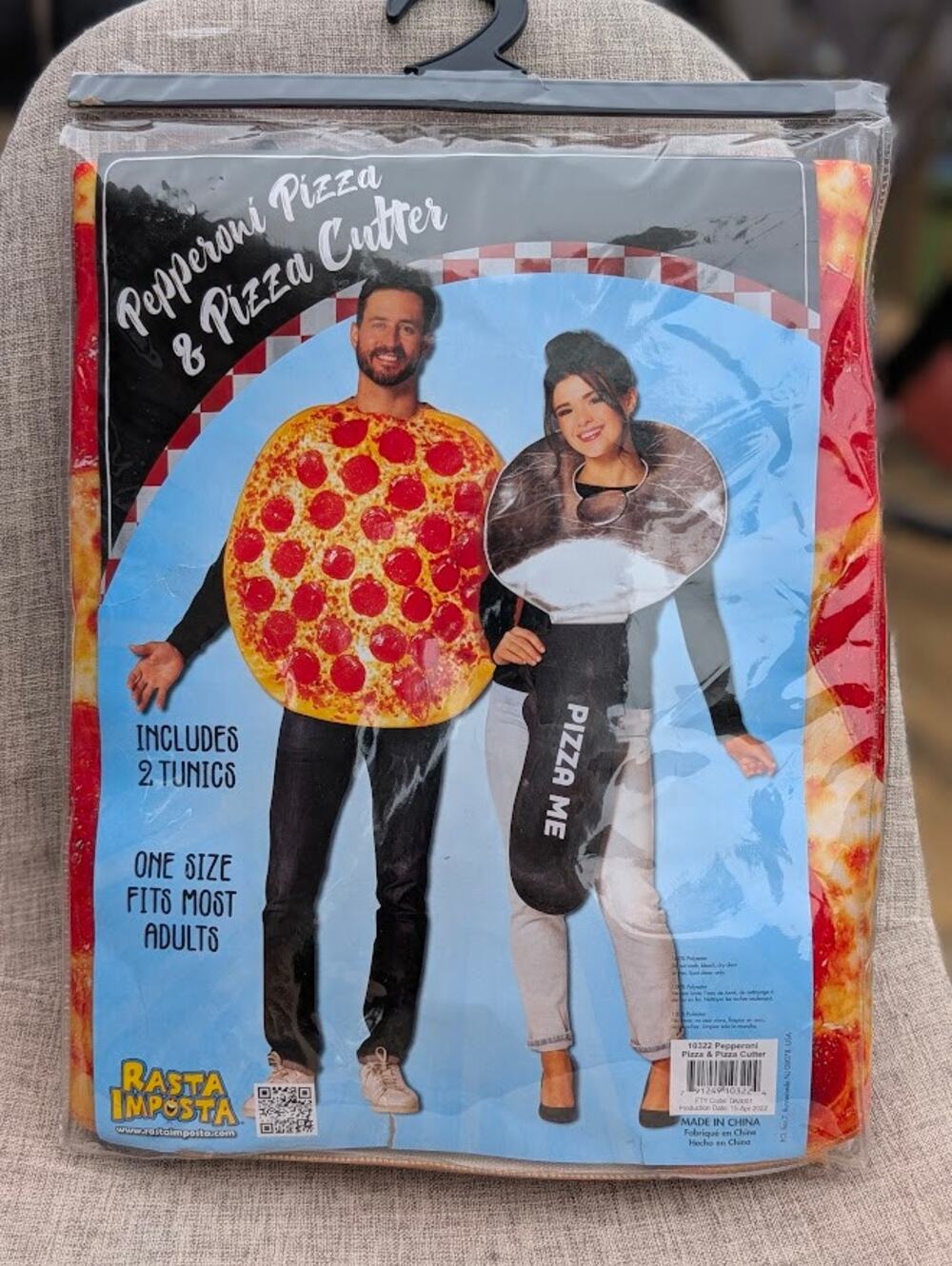 Rasta Imposta Pepperoni Pizza & Pizza Cutter Couples Costume Adult One Size New